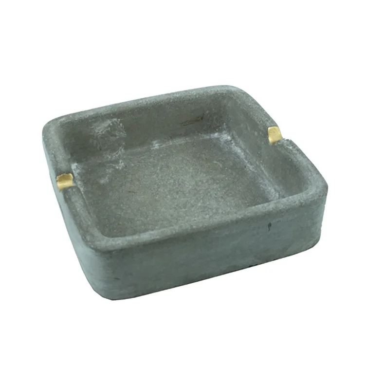 
Personalized Hotel bar office table square cement cigar ashtray custom logo ceramic cigarette ashtray 