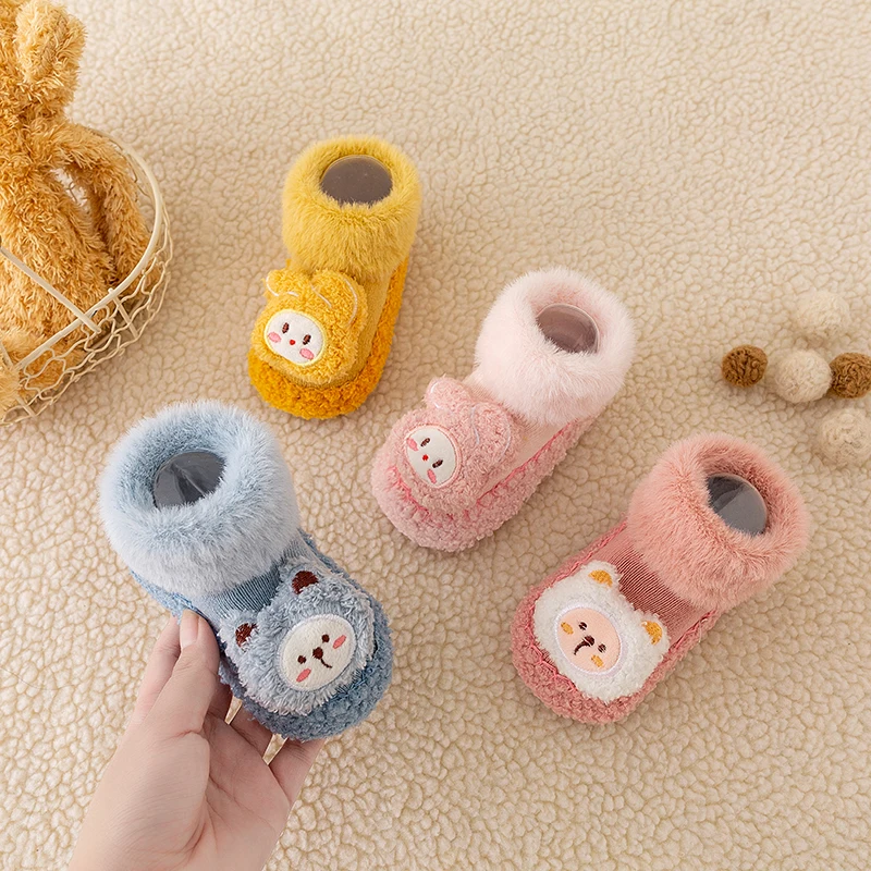wholesale baby shoe socks rubber sole cartoon non slip floor children baby socks shoe for kids