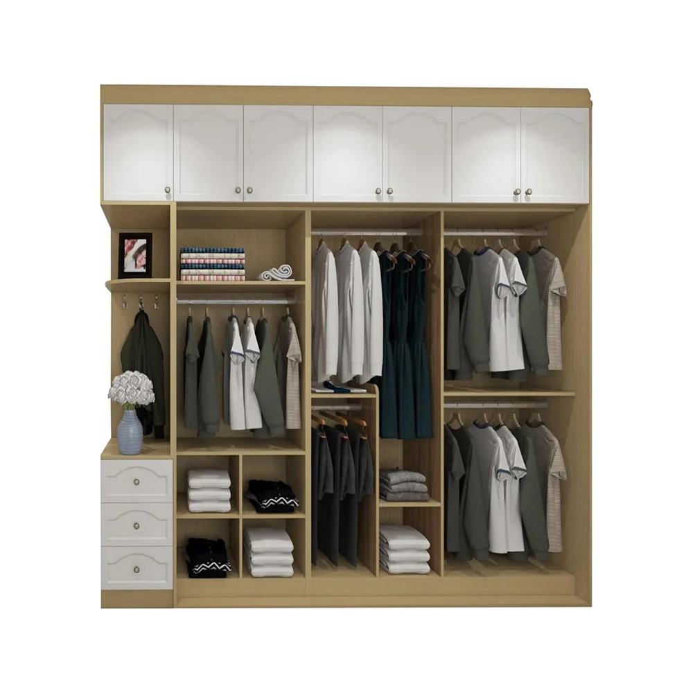
Hot Sales Custom Modern Wooden Environmentally Friendly Wardrobe Sliding Door Modern for Clothing Storage 