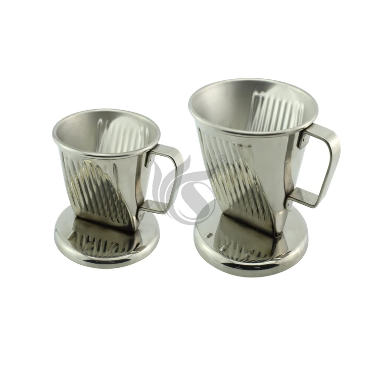 Portable Metal Mesh Strainer Reusable Pour over cone coffee Filter Dripper Stainless Steel Coffee Filter with stand Holder