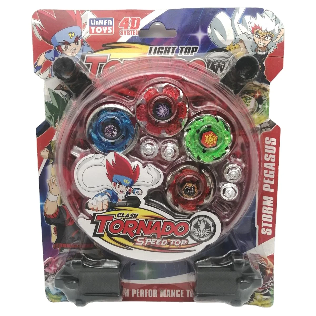 Kids Playing Toys Game Spinning TOP Set 4 Pieces Gyros 2 Launchers 1 Stadium 4D Battle Top Set