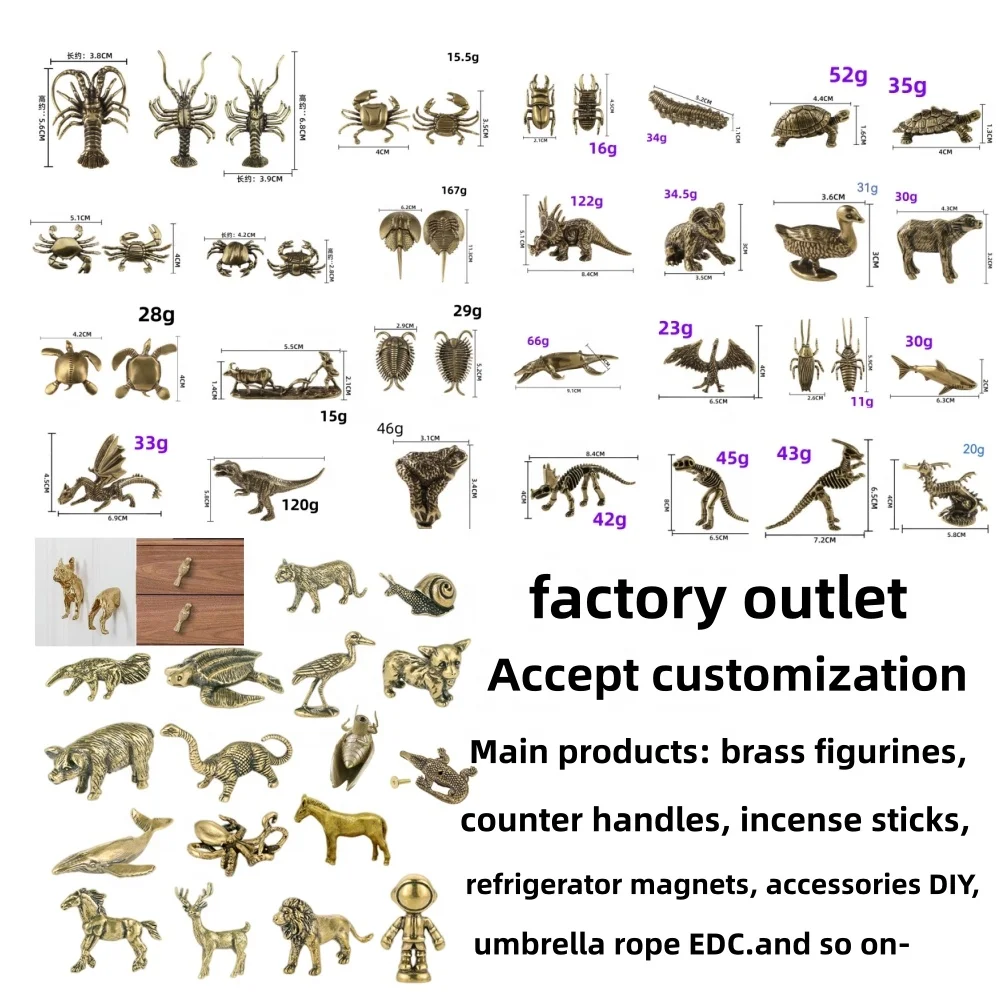 Brass handicraft chicken simulation statue farm animal model chicken, duck, pig, goose doll