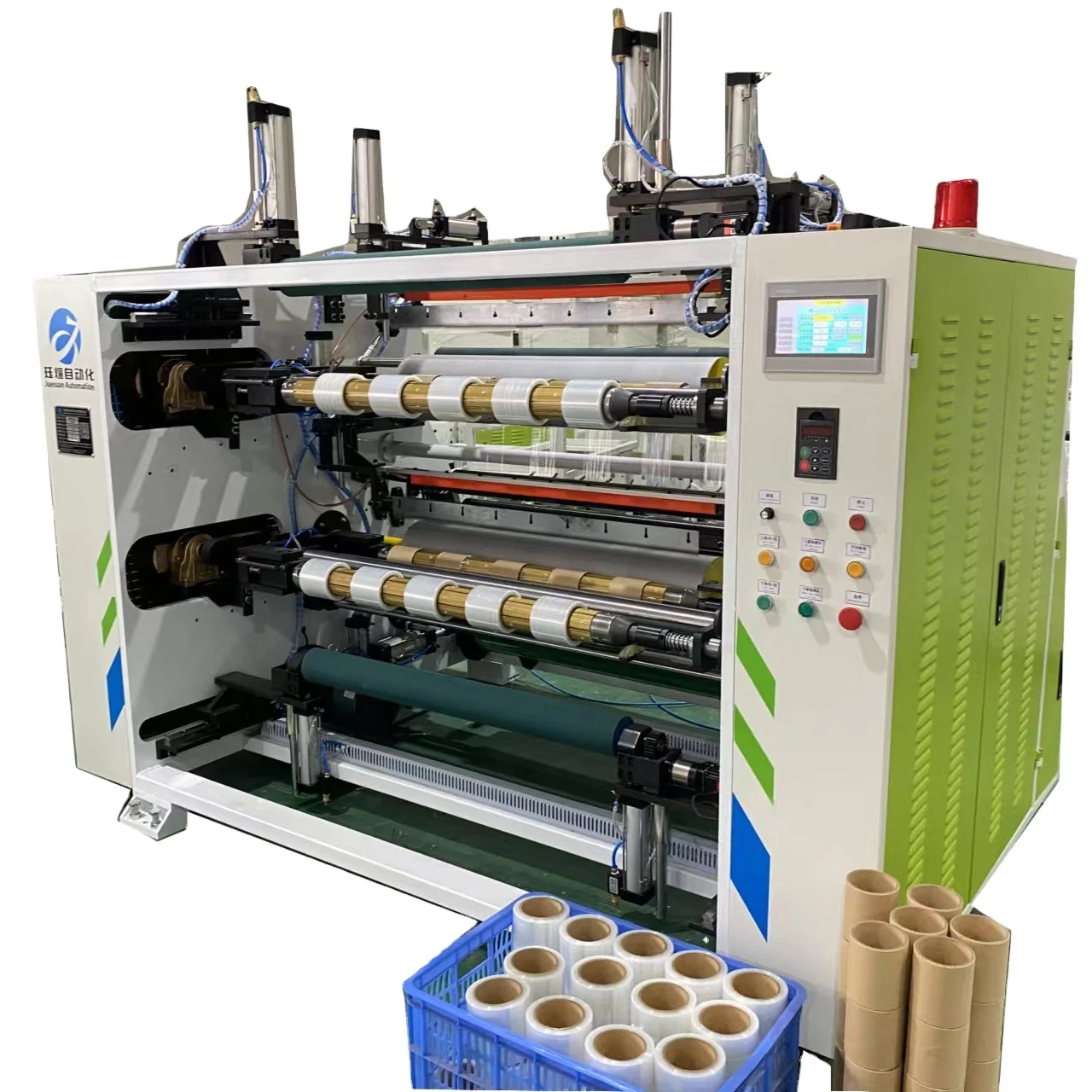 JX-1000 Four-station LLDPE protective film cling film automatic slitting machine stretch film automatic slitter