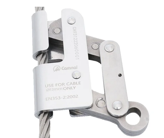 ANT5PPE 10mm Removable Steel Wire Rope Grab Fall Protection Self-Locking Device Climbing Industrial Construction with Carabiner