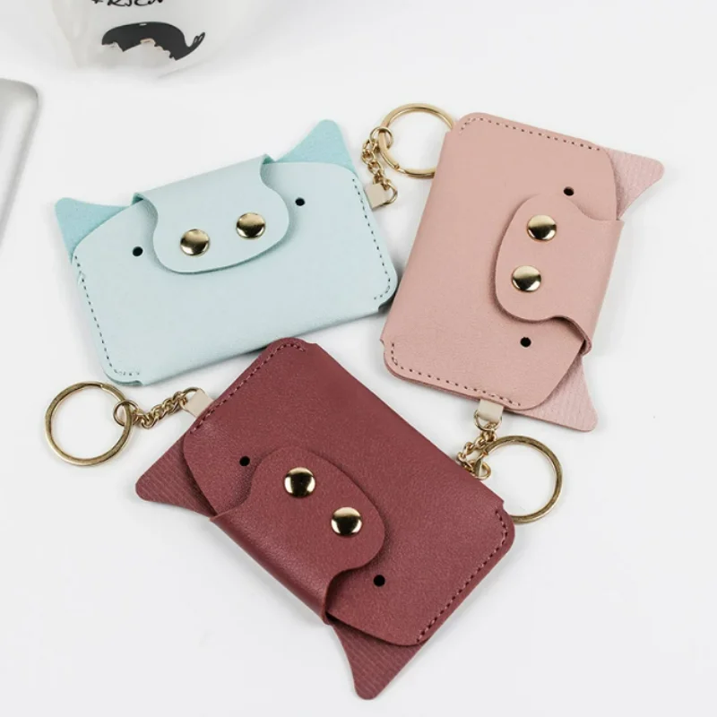 Ready to Ship Pig Shape Mini Coin Purse PU Leather Keychain Small Stylish Luxury Coin Pocket Wallet