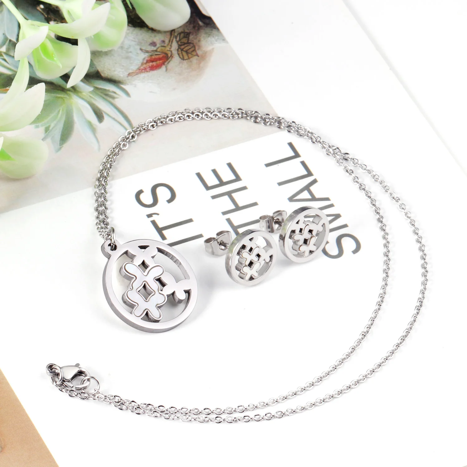 Stainless Steel Jewelry Set New Shell Sets Design For Necklace and Earrings Design