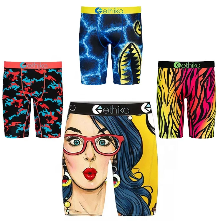 
New pattern plus size elastic fitness bottom underwear boxers ethika men 