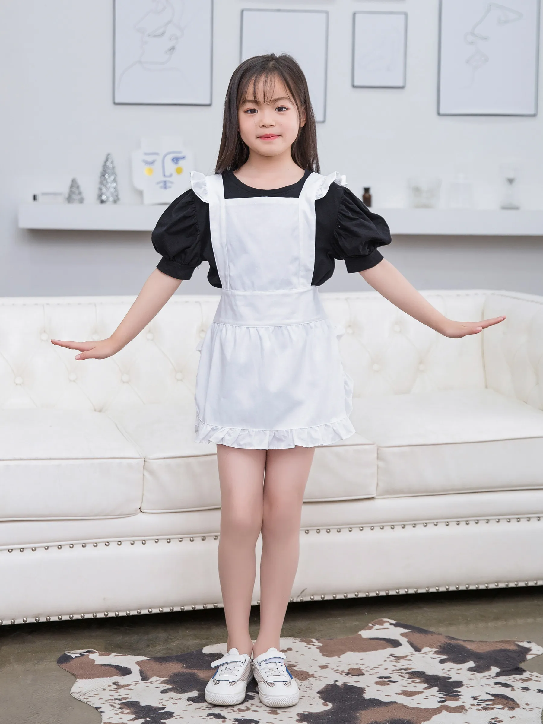 Wholesale Price Clear Cotton Restaurant Kitchen Chef Children white lace apron