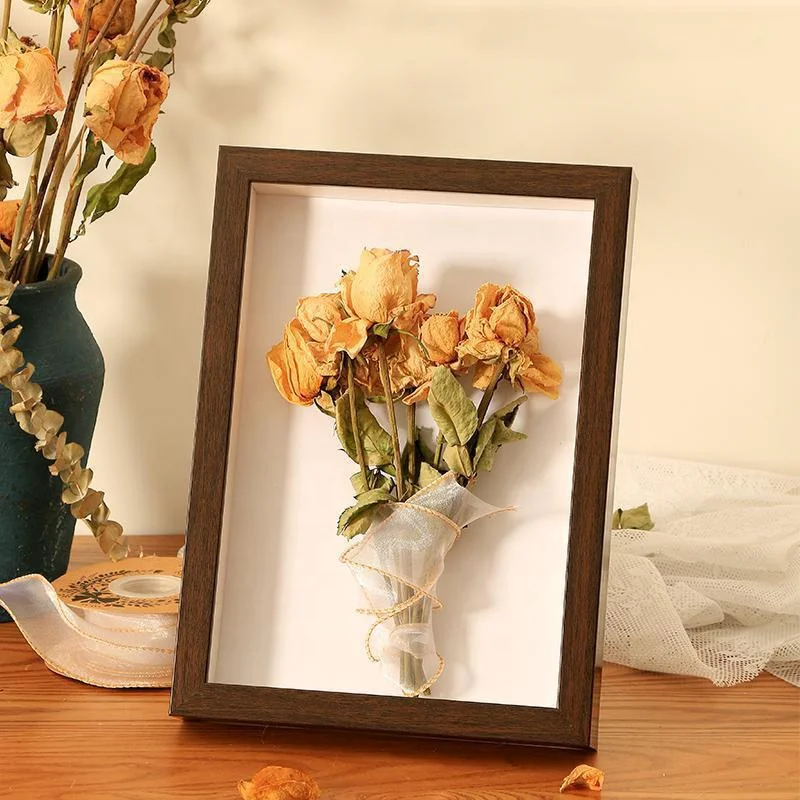 Top Hot Sale Home Decor Plant Specimen Herbarium Clip Wooden Photo Picture Dried Flower Wood Shadow Box 3d Frame