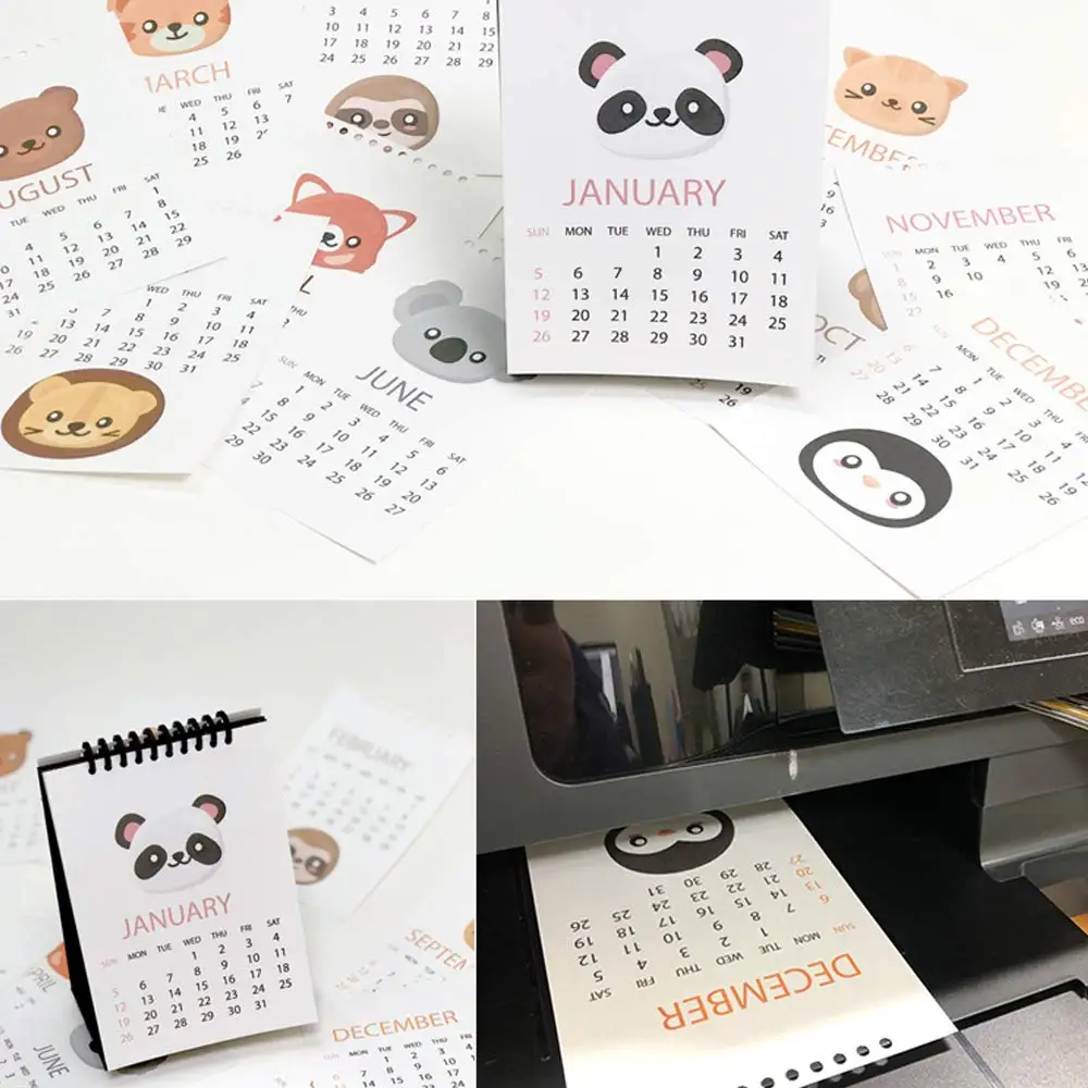 DIY Calendar Make Your Own Calendar Small Desk Planner Calendar