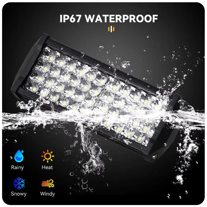 144W LED Work Light Bar Sport Lamp Offroad Driving Truck Car Accessory for Truck Car SUV 4x4 Boat Tractor LED Headlights