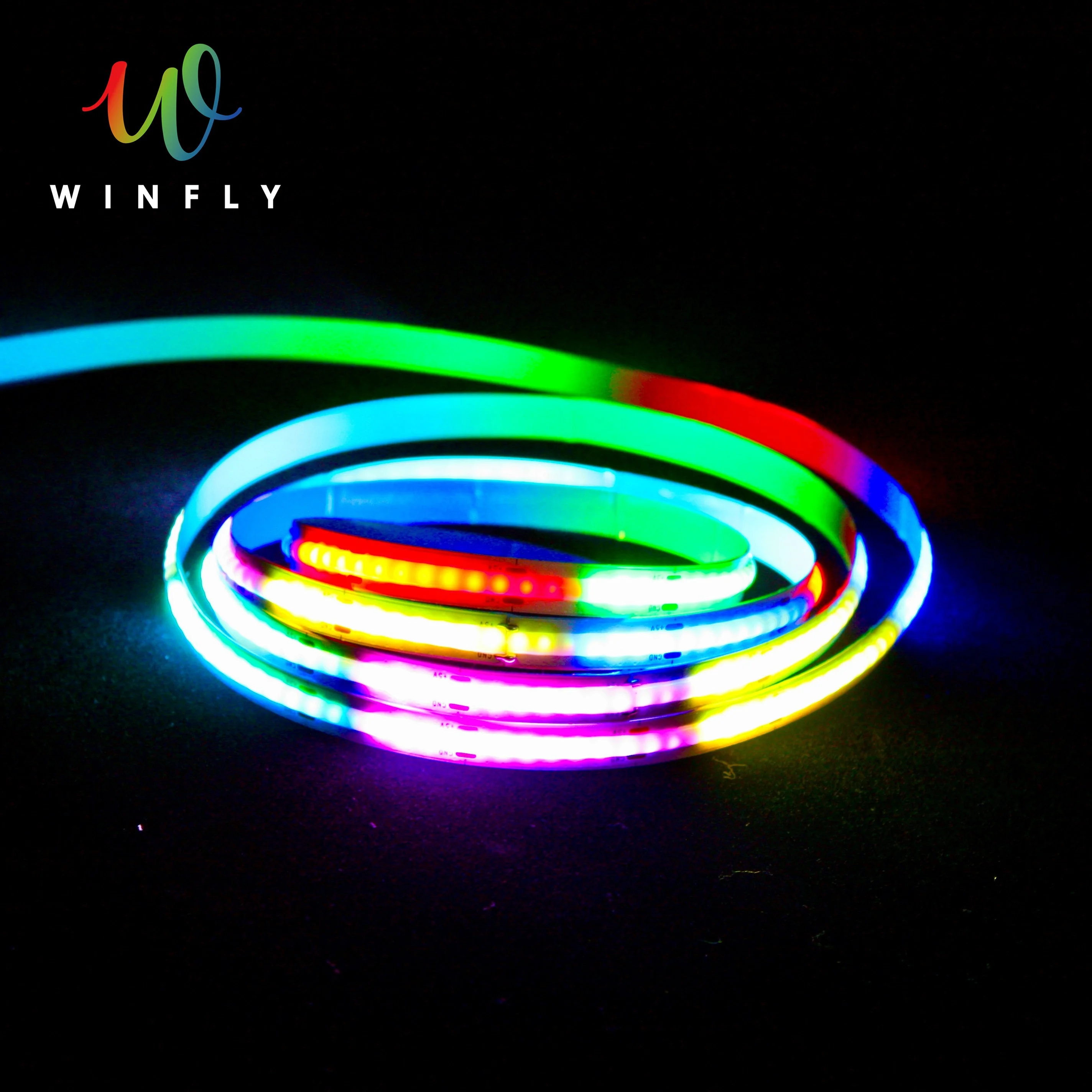 Flexible COB LED Strip Light RGB Rainbow WINFLY210 with Remote Control Lighting for Decoration Bedroom Car House