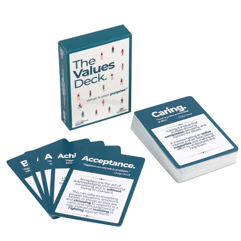 Card Game Manufacturer Custom Printing Value Card Deck Positive Motivational Affirmation Cards
