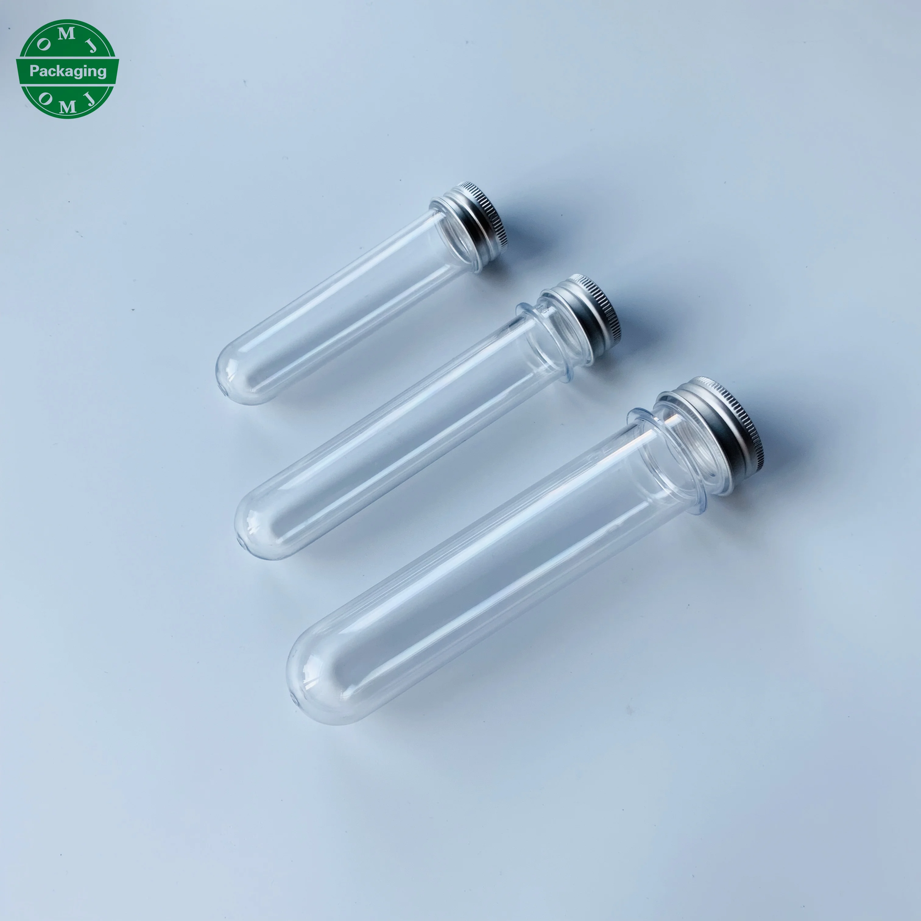In stock fast shipping round bottom plastic test tube 40 ml with screw cap for USB storage