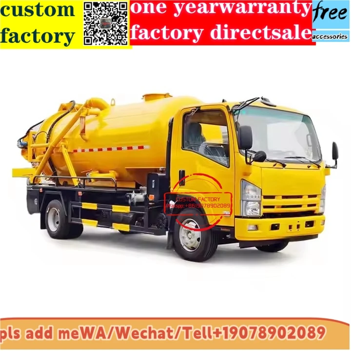 isuzuu 700p Diesel Dongfeng Rhd High Pressure Water Jetting Sewage Septic Tanker Truck for Sale Sewer Cleaning Truck in dubai