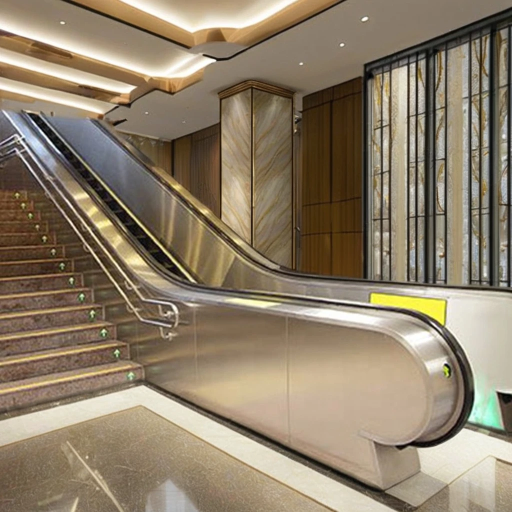 Competitive Price Black Handrail Stainless Steel Balustrade Heavy-Duty Indoor Escalator for Airport Mall Public Transport Use
