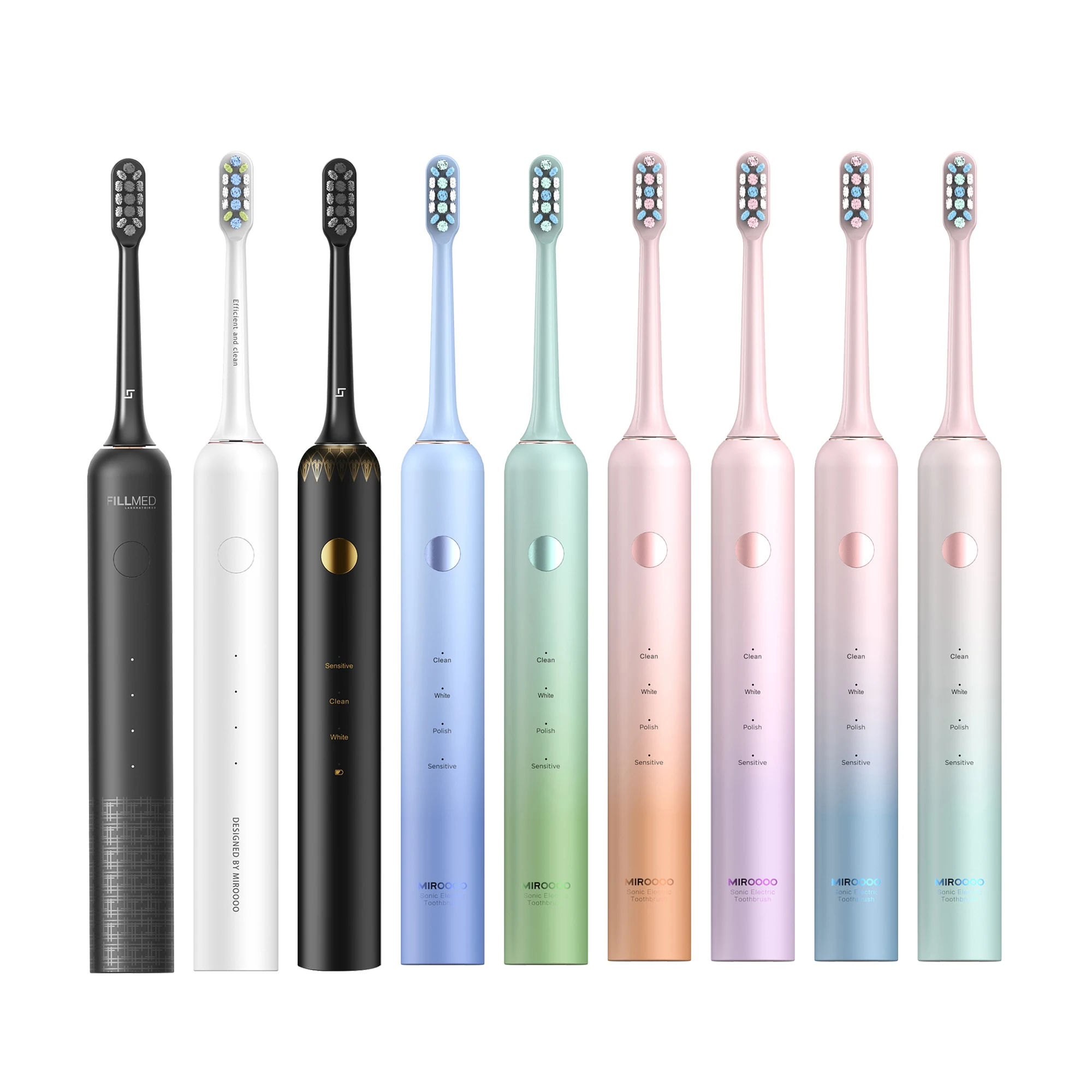 Сменная Электронная зубная щетка SAEF с индивидуальным логотипом, многоразовая металлическая зубная щетка, тонкая звуковая электрическая зубная щетка для взрослых