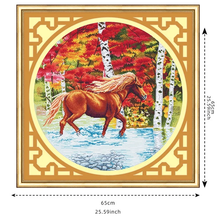 
Wholesale Horse Embroidery Beginner Kits Handmade Craft Home Decoration Cross-stitch Kits 