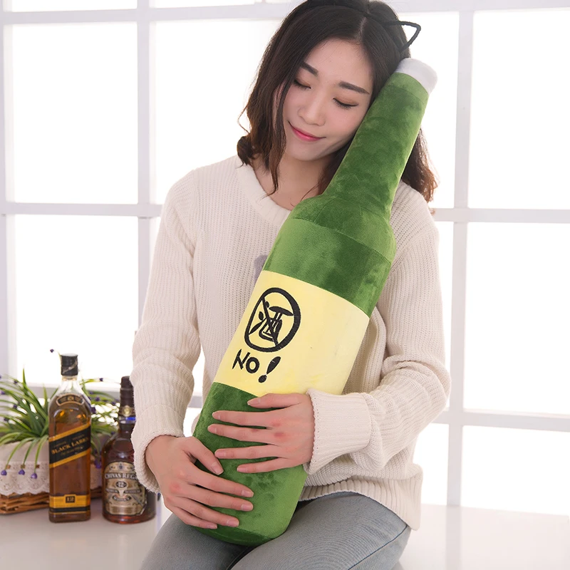 promo gifts product items wine bottles soft pillow drink beer with logo low moq custom manufacturer from photo plush toy