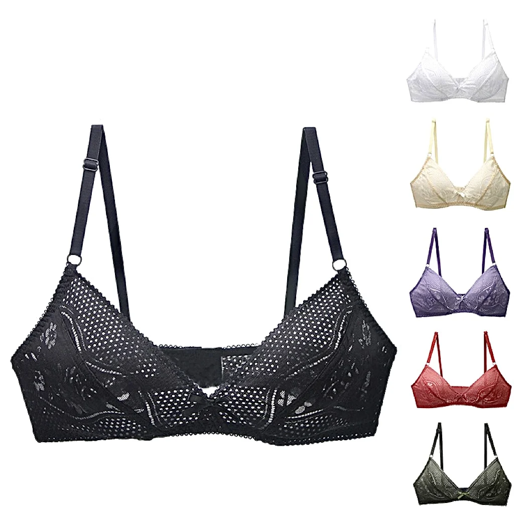 Ультратонкий бюстгальтер большого размера удобный и дышащий кружевной регулируемая большая грудь маленькое женское нижнее белье без проволоки