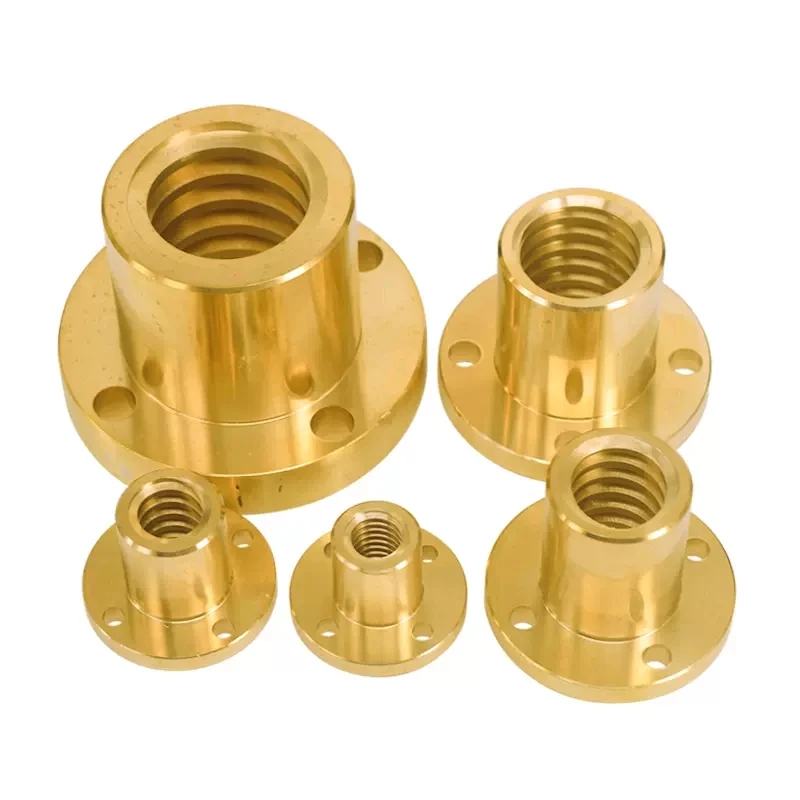 T8 T10 T12 T14 T16 T18 T20 T22 T24 T25 T28-T40 T-shaped Flange Full Brass Nuts Through Hole Nut