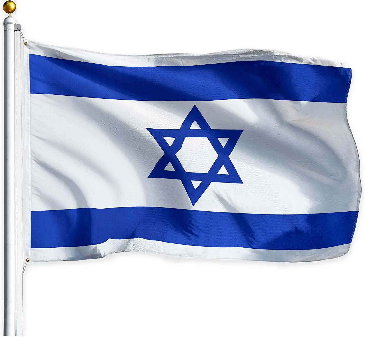 Cheap Custom 3*5ft 100D polyester Israel National flag with 2 grommets