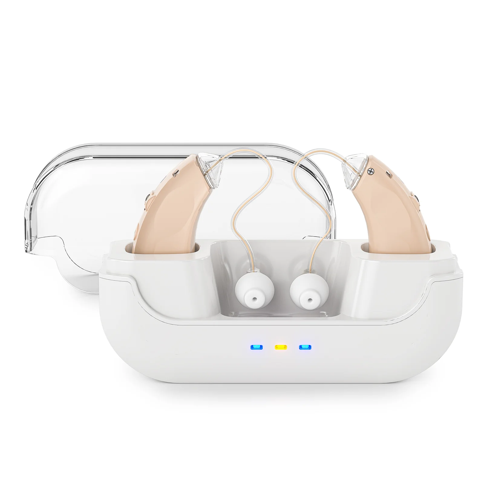 2024 Hot Selling Rechargeable Digital BTE Hearing Aids Adjustable Tone Sound Ear Amplifiers Portable Deaf Elderly Hearing Aid