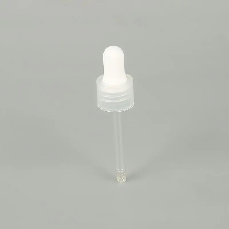 Square cap with white matte rubber and dropper glass bottle