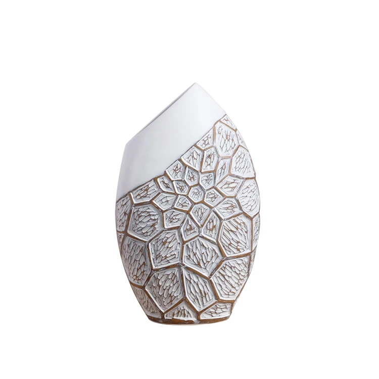 Hot sale polyresin vase custom hotel decorative flower vase large for wedding