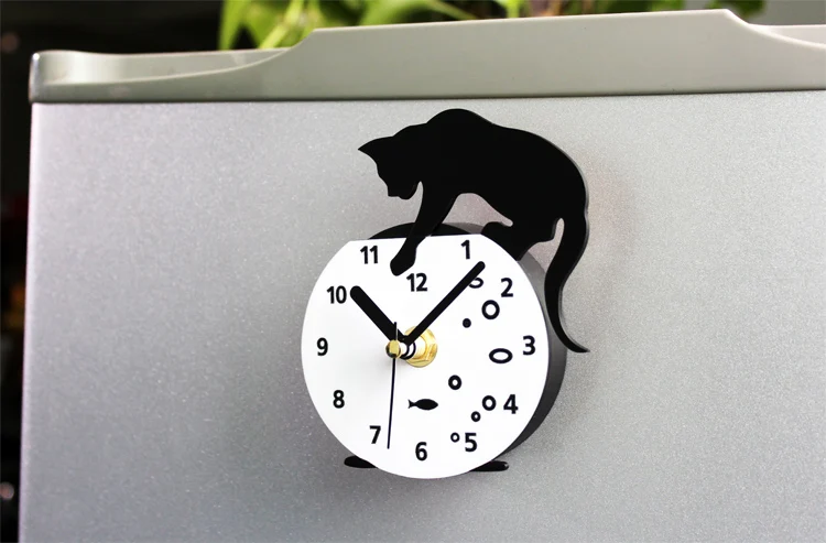 cat animal fridge magnets plastic magnetic refrigerator clock