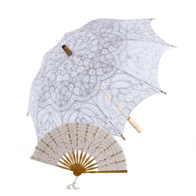 Набор зонтов и веер для свадьбы