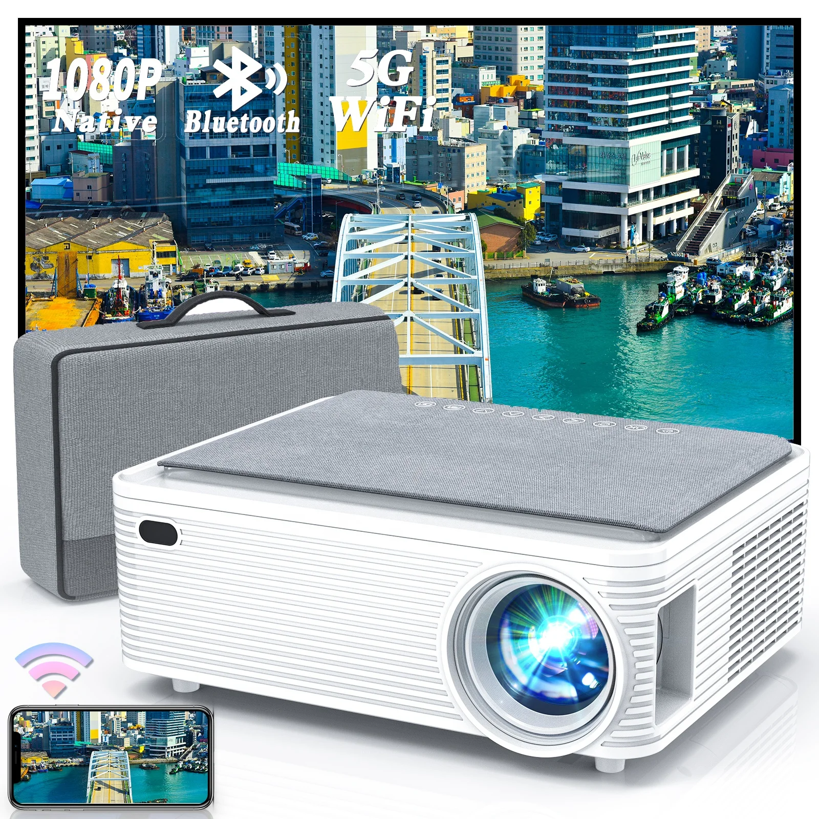 Wiselazer Ebay Hot Selling Wifi proyector Solar Car Door Mobile Phone Hid 3DThe Projector