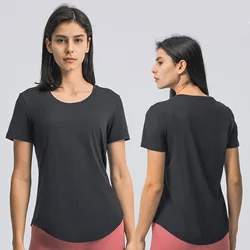 Manufacturers Wholesale Loose Yoga Workout Light Breathable Exercise Running Sleeve Tops Fitness T-Shirt Short Gym Clothing