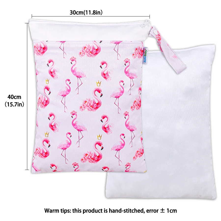 30*40 cm Low Price manufacture  Custom Print Waterproof Multi  Double Zip Patchwork Nappy Diaper Bag