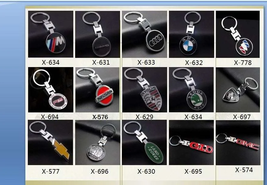 
Custom logo metal zinc alloy car auto logo keychain keyring in stock 