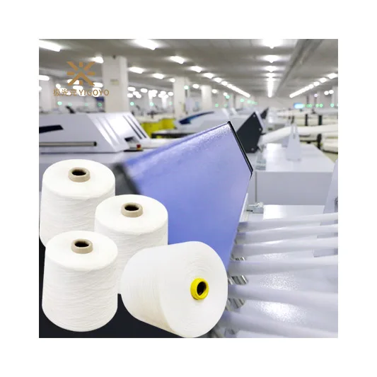White 32s/1 TC polyester cotton blended yarn 60/40 vortex spinning yarn