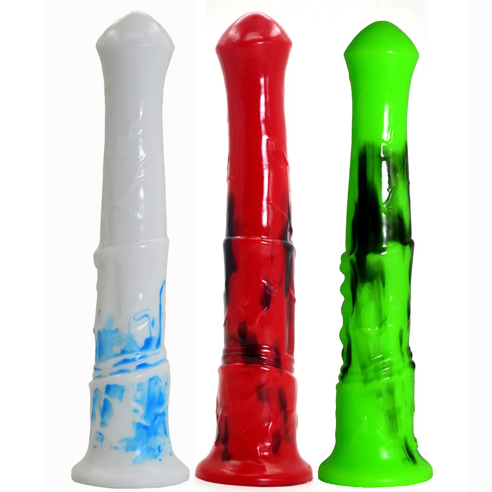 
Liquid silica gel animal horse donkey penis large long color dildo anal plug sex masturbation female 