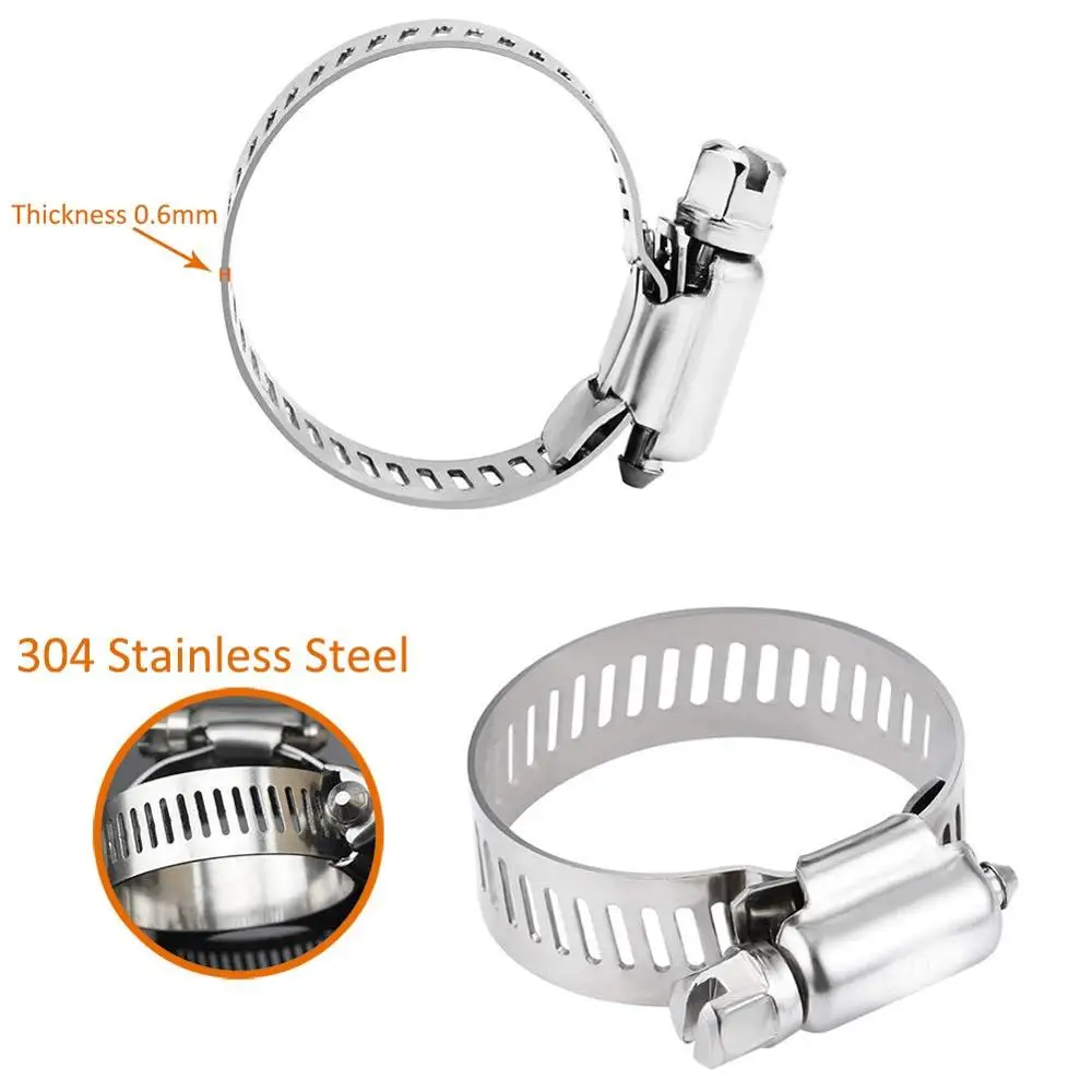 
BESTYCHAO 28pcs 304 Stainless Steel Adjustable 10-38mm Range Worm Gear Hose Clamps Assortment Kit (8-16mm, 13-23mm, 21-38mm) 