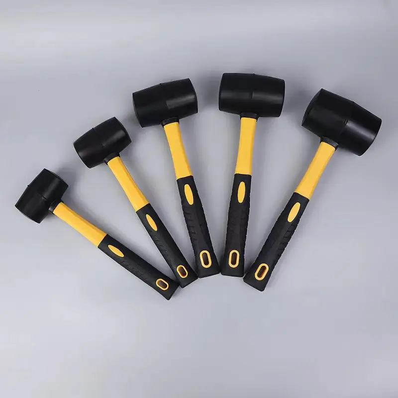 High quality Black white wooden handle soft rubber hammer for floor installation