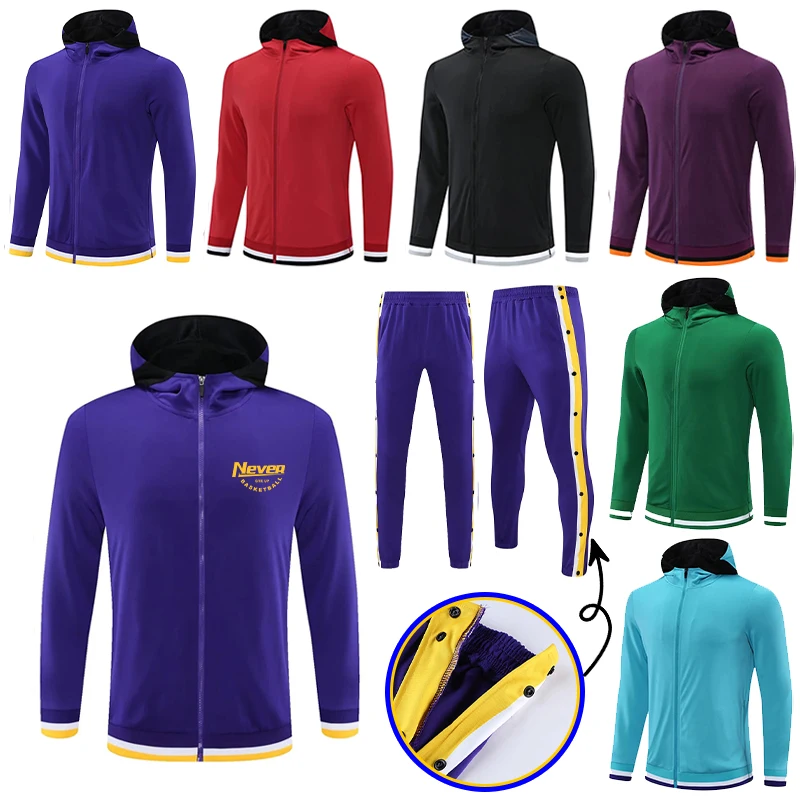 Custom Your Logo Soccer Suit Plus Size Polyester Mens Football Tracksuit football Jacket Training Wear
