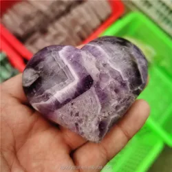 Высококачественный красивый натуральный аметист Robin Crystal кварцевое сердце подставка