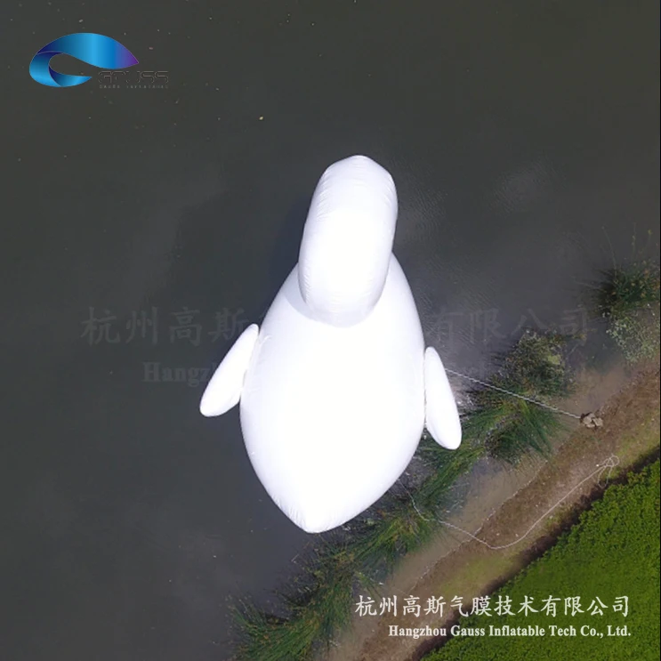 For Advertising and Attracting Customers Inflatable 6M White Swan Float with LED Lights for Pool, Beach, and Lake