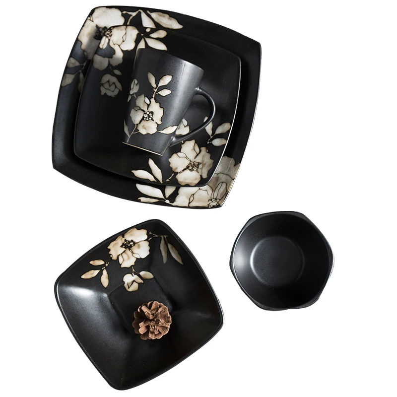 Porcelain or Stoneware Dinnerware Sets Home Ware Blue Ceramic Dinner Set