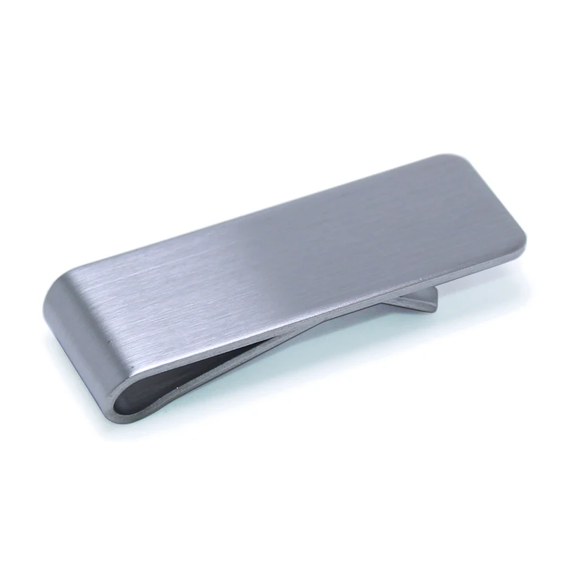 
52*20mm Promotional Silver Strong Cash Clips Purse Cash Holder Flat Polished Thicken Stainless Steel Metal Money Clip Wholesale 