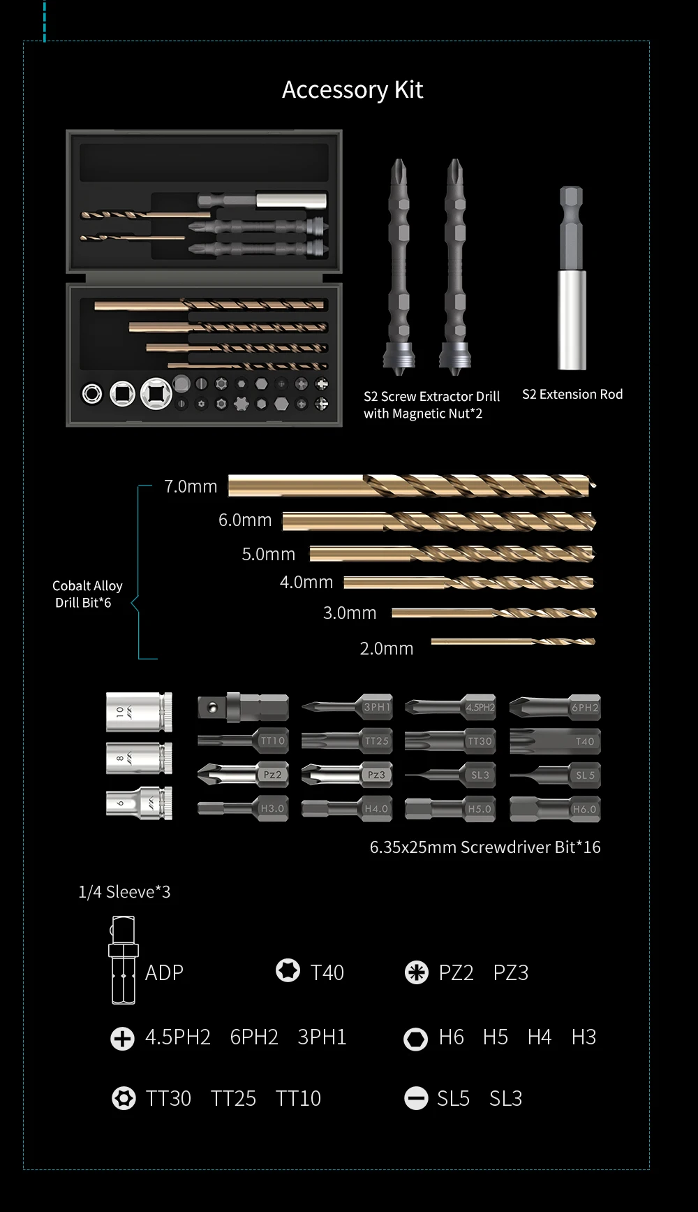 JIMIBOX  X3-ABC Tool Box Various Hand Power Tool Set Cordless Drill Plier Utility Knife Tape Measure