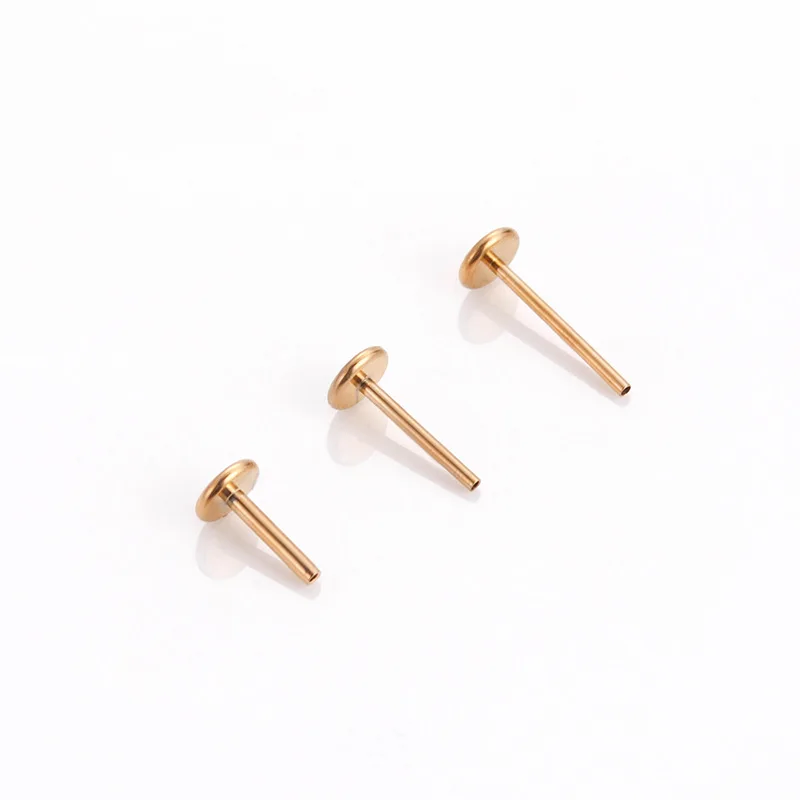 R.Gem. 20g 18g 16g Implant Grade Titanium Threadless Push in Labret  Replacement 8mm Piercing Bars Titanium