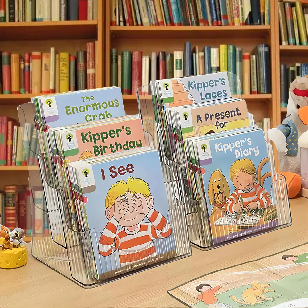 3 Tier Acrylic Brochure Holder, Clear Literature Organizer Magazine Rack for Wall or Workbench Brochure Display