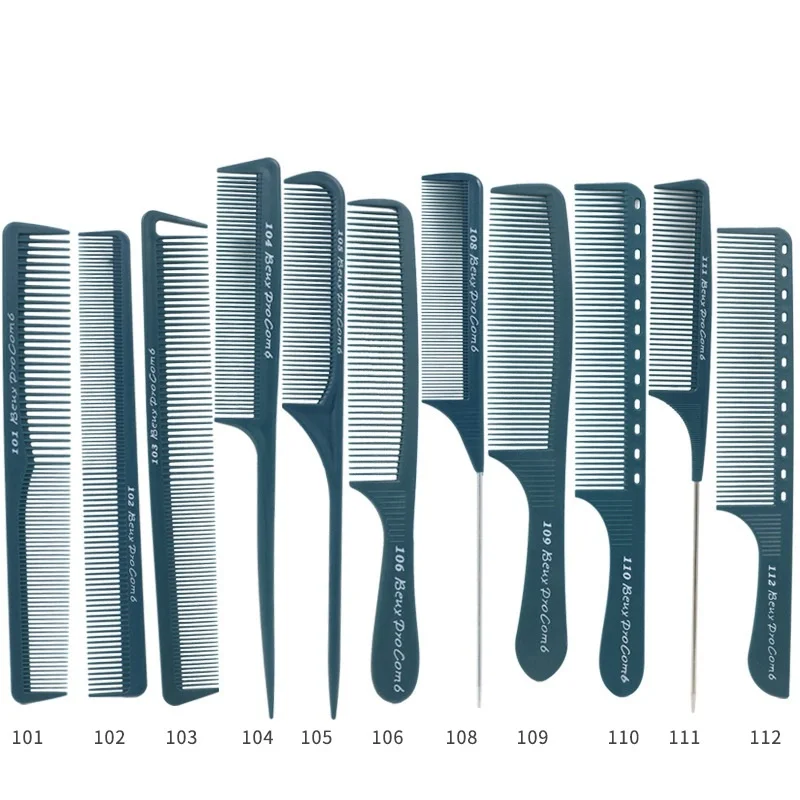 hot sell custom logo salon cutting dark green hairdressing plastic wholesale barber combs ABS comb high temperature resistance