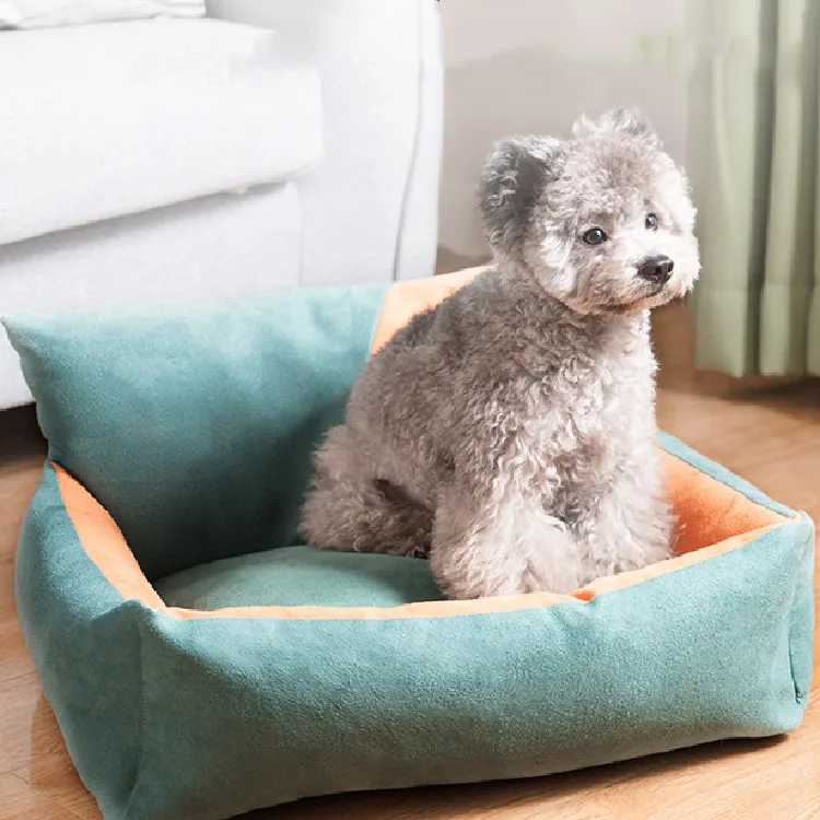 Fashion Detachable Washable Dog Beds Soft Comfortable Pet Calming Bed Sofa Cushion Mat