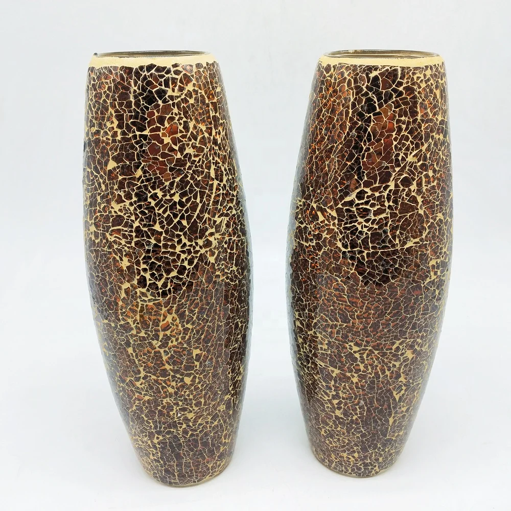 Wholesale Europe Hot Seller Glass Mosaic Vases Home Wedding Centerpiece Art Decor Mosaic Design Glass Vase